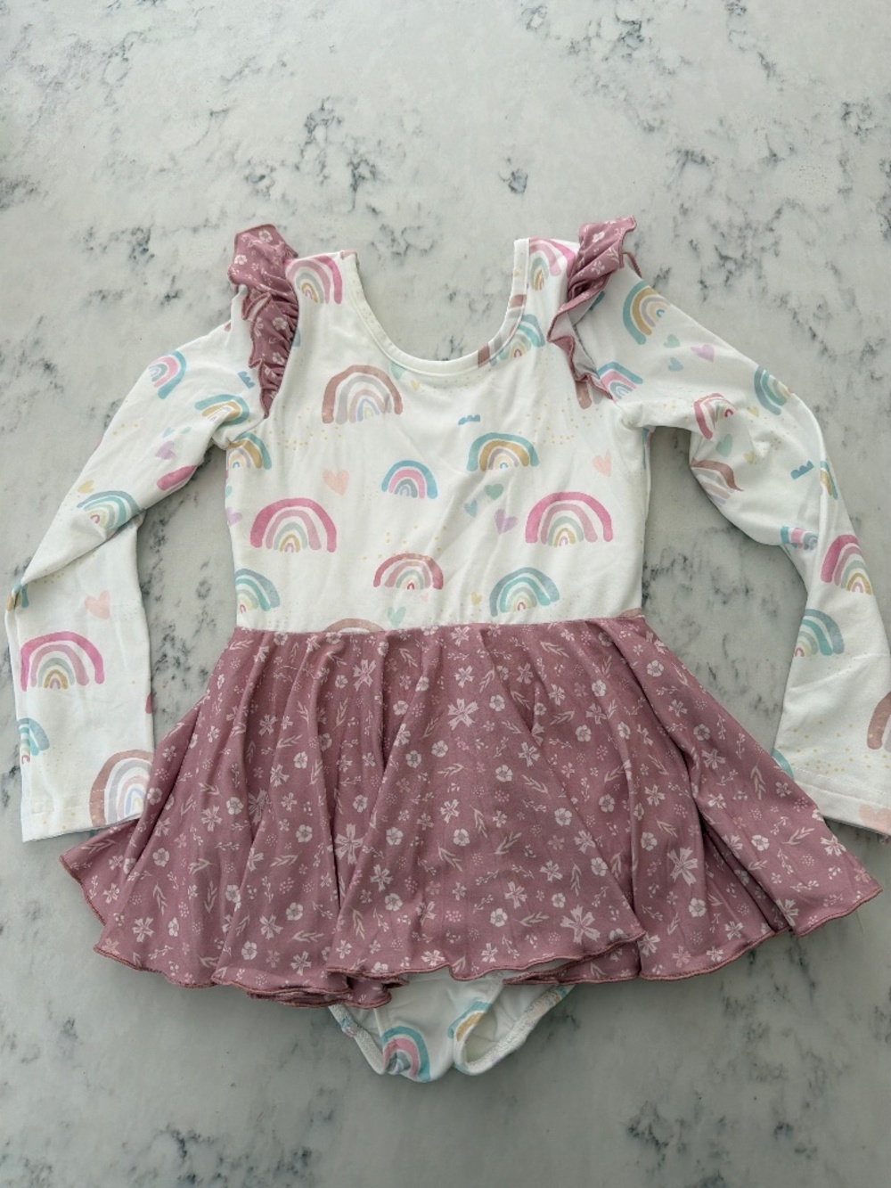 Girls Rainbow Print Dance or Gymnastics Leotard